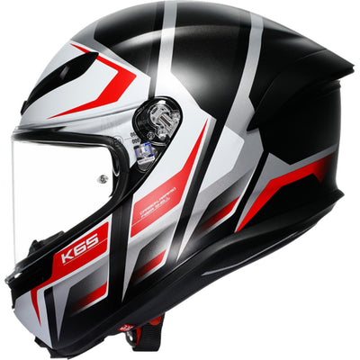 AGV K6 S Karve Helmet Matte Black/White/Red - Left Side View