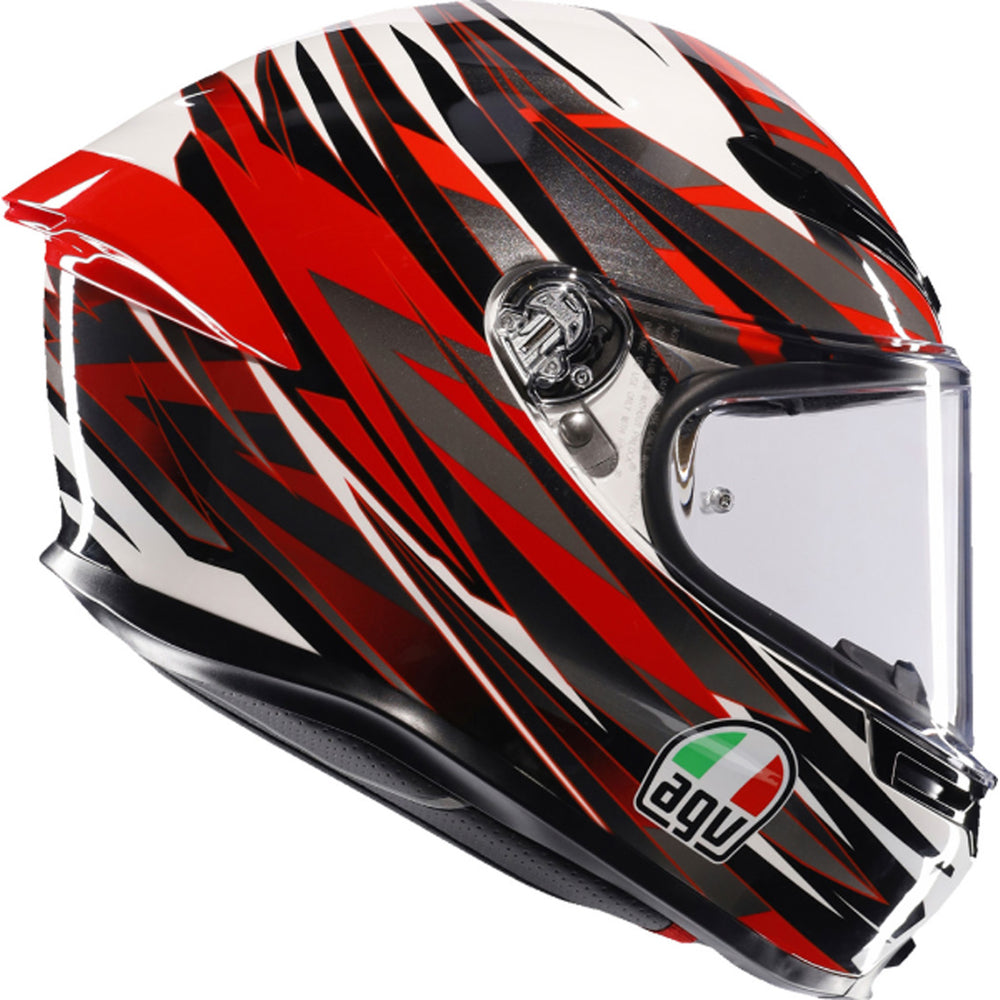 AGV K6 S Reeval Helmet White/Red/Gray - Right Side View