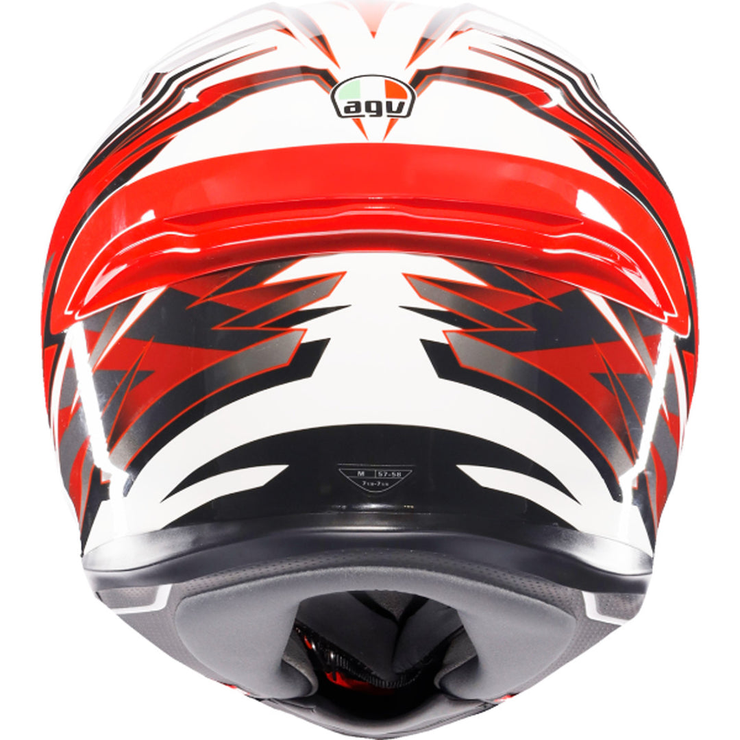 AGV K6 S Reeval Helmet White/Red/Gray - Rear View