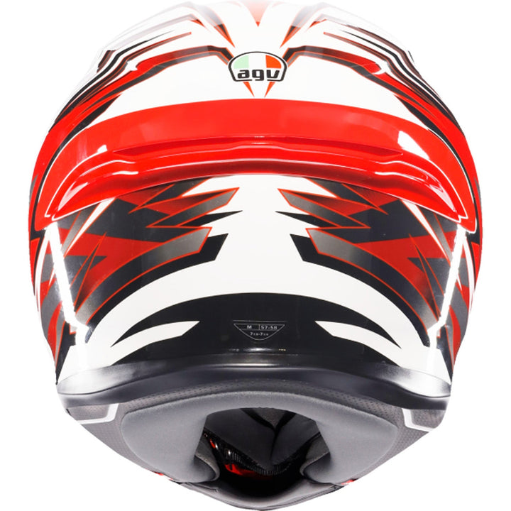 AGV K6 S Reeval Helmet White/Red/Gray - Rear View