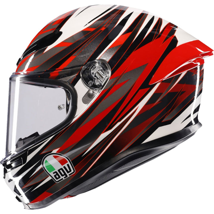 AGV K6 S Reeval Helmet White/Red/Gray - Left Side View