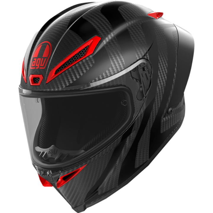 AGV Pista GP RR Intrepido Helmet Matte Carbon/Black/Red - Front Left Side View