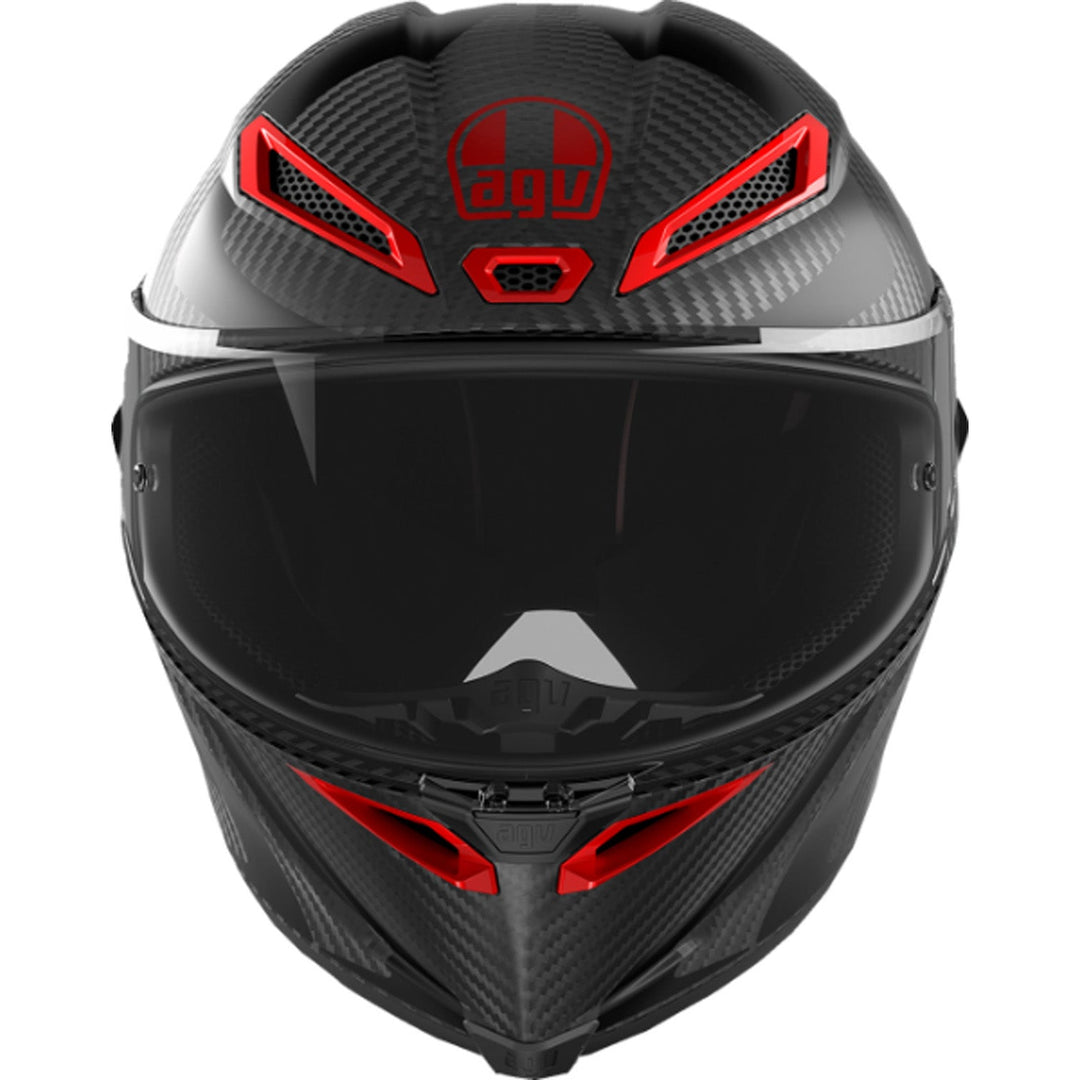 AGV Pista GP RR Intrepido Helmet Matte Carbon/Black/Red - Front View