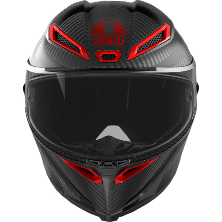 AGV Pista GP RR Intrepido Helmet Matte Carbon/Black/Red - Front View