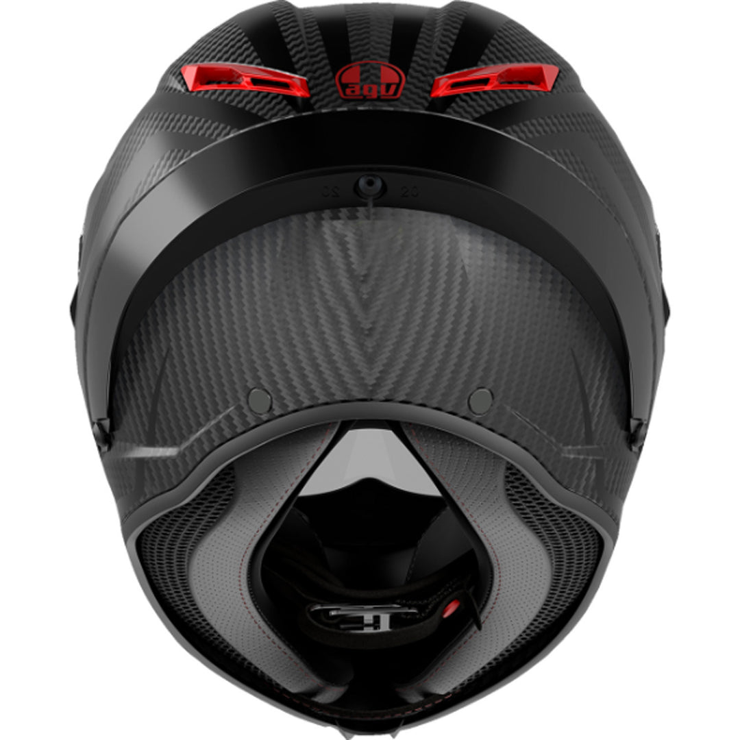 AGV Pista GP RR Intrepido Helmet Matte Carbon/Black/Red - Rear View