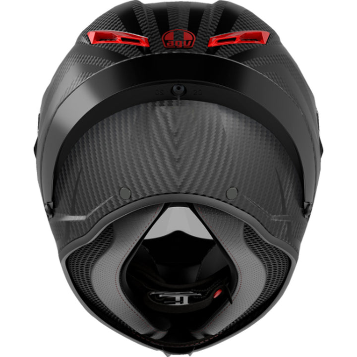 AGV Pista GP RR Intrepido Helmet Matte Carbon/Black/Red - Rear View
