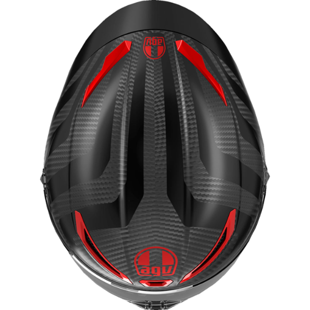 AGV Pista GP RR Intrepido Helmet Matte Carbon/Black/Red - Top Down View