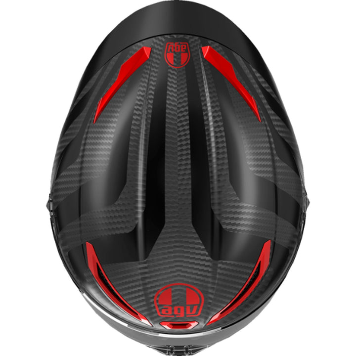 AGV Pista GP RR Intrepido Helmet Matte Carbon/Black/Red - Top Down View