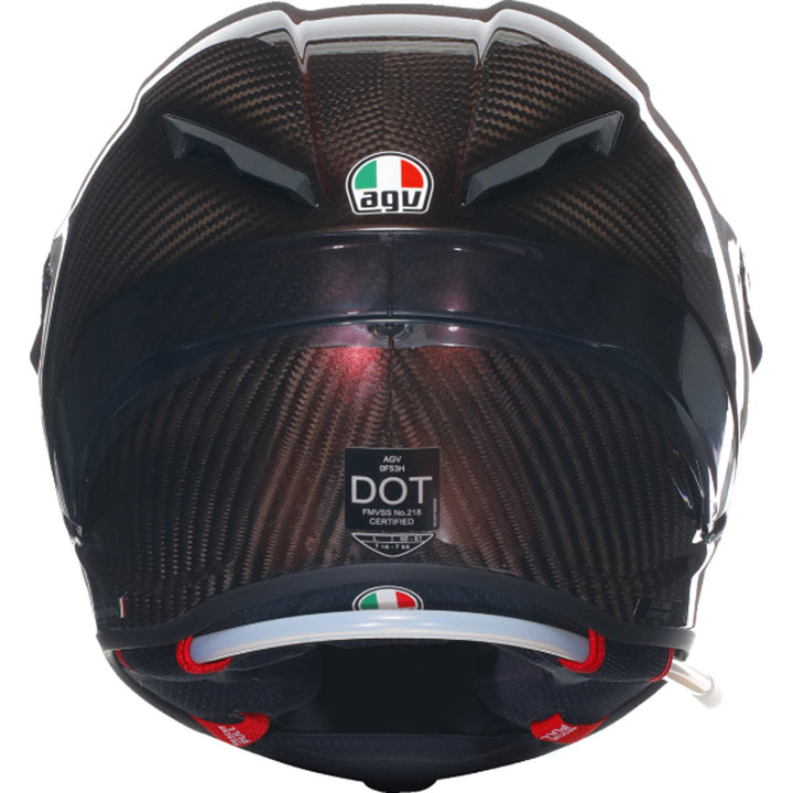 AGV Pista GP RR Mono Helmet Red Carbon - Rear View
