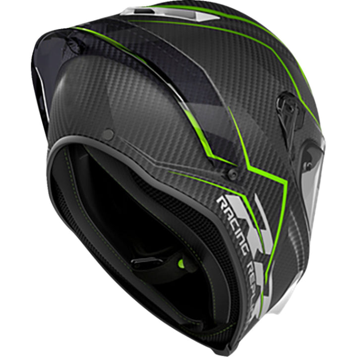 AGV Pista GP RR Performante Helmet Carbon/Lime - Angled Rear Right Side View