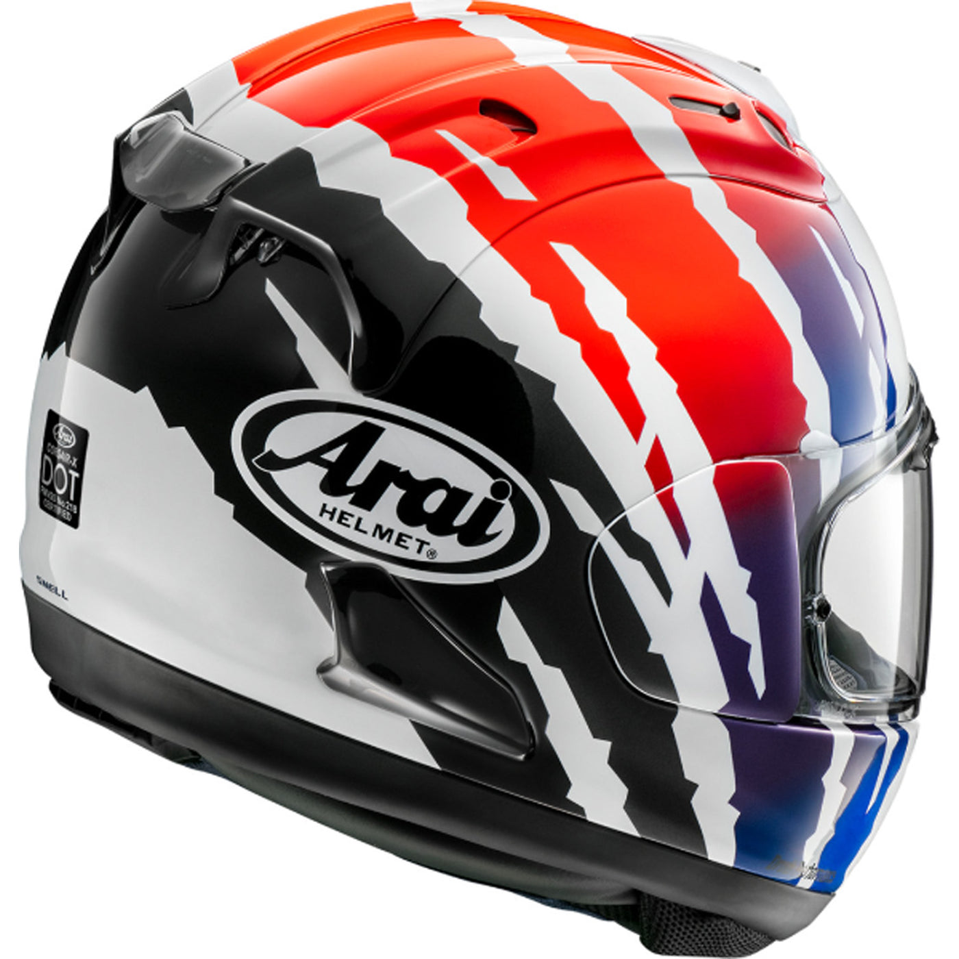 Arai Corsair-X Blade Helmet Red - Rear Side View