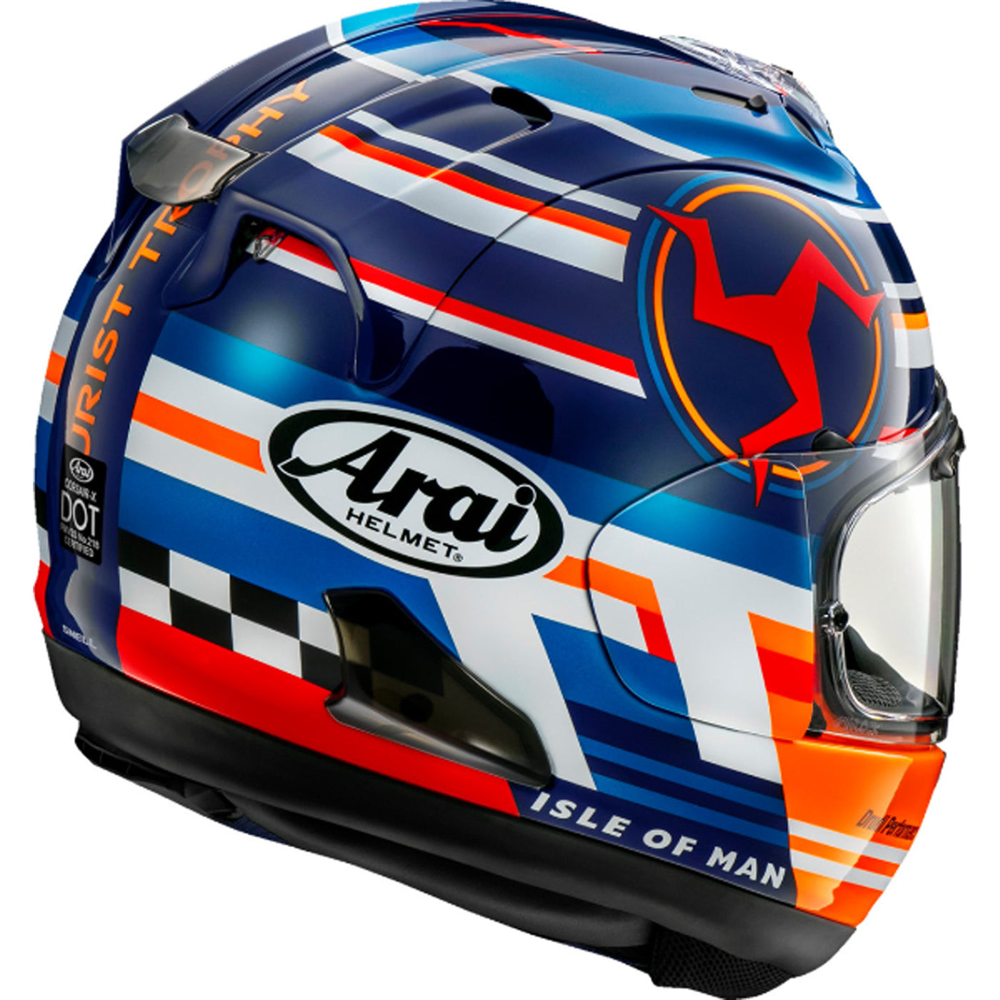 Arai Corsair-X Isle of Man TT 2024 Helmet - Rear Side View