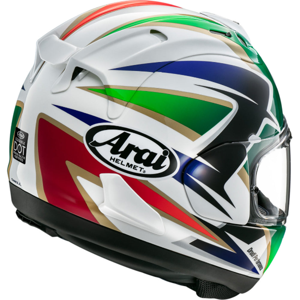 Arai Corsair-X Cadalora Restyle Helmet - Rear Right Side View