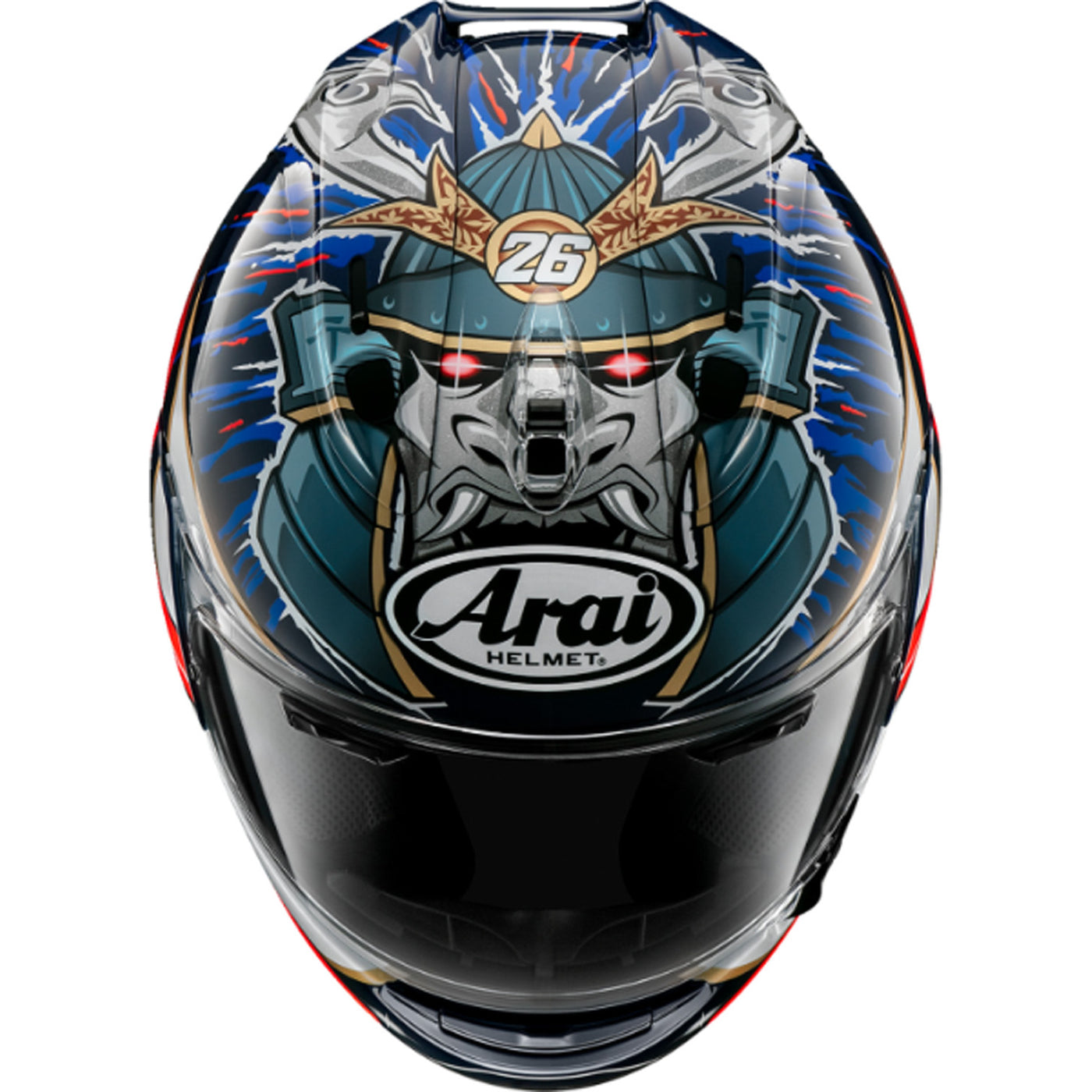 Arai Corsair-X Dani Samurai-3 Helmet - Front Top View