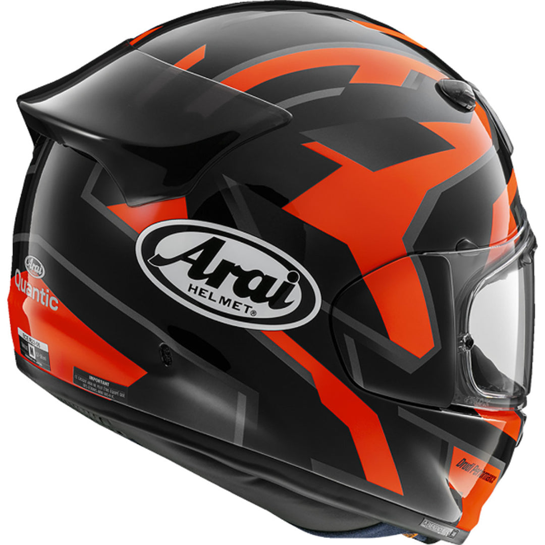 Arai Signet-X Robotik Helmet Red - Rear Side View