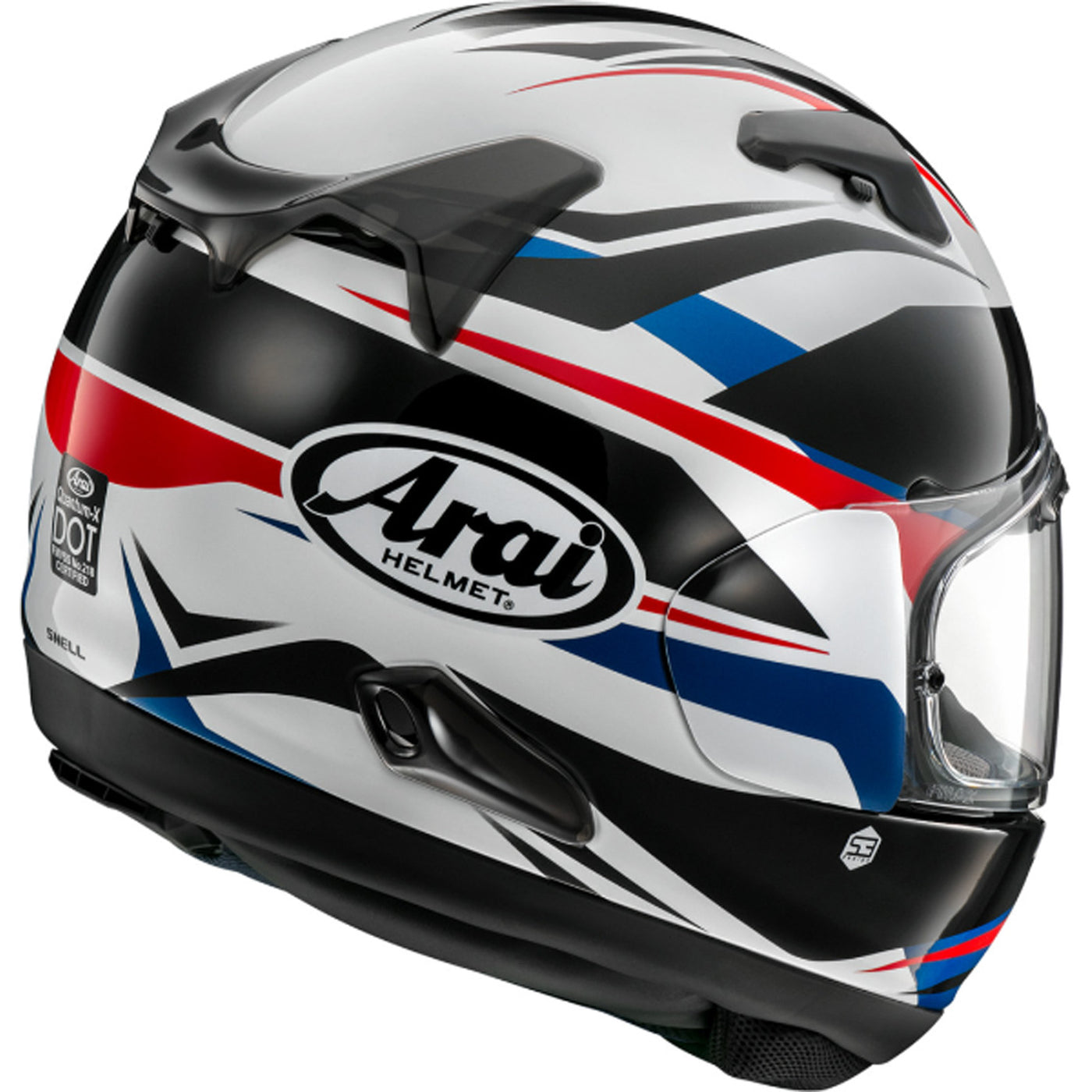 Arai Quantum-X Ray Helmet White - Rear Side View