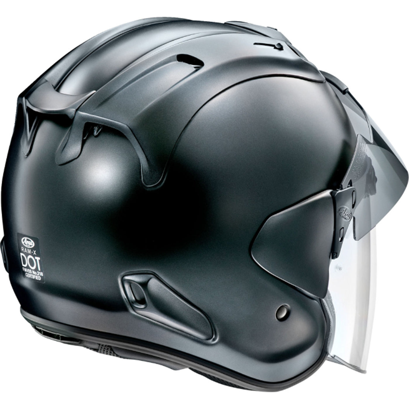 Arai Ram-X Solid Helmet Black Frost - Rear Side View