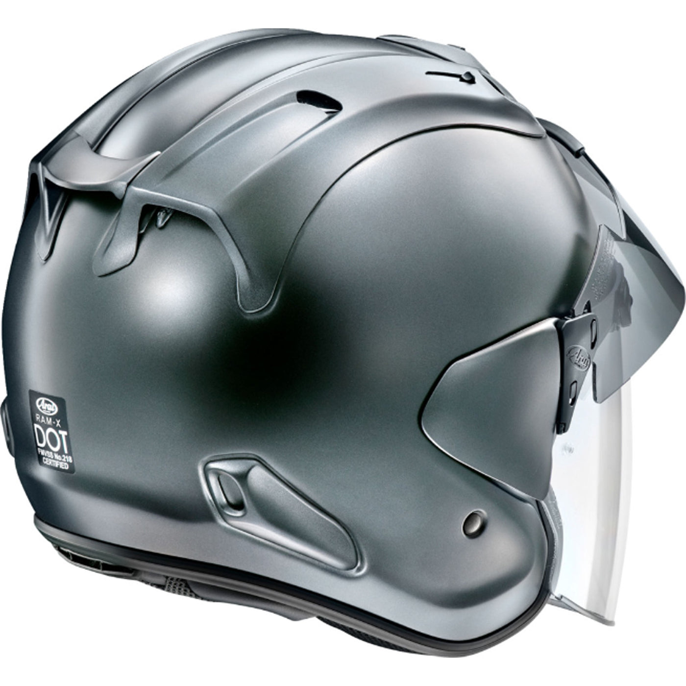 Arai Ram-X Solid Helmet Gun Metallic Frost - Rear Side View