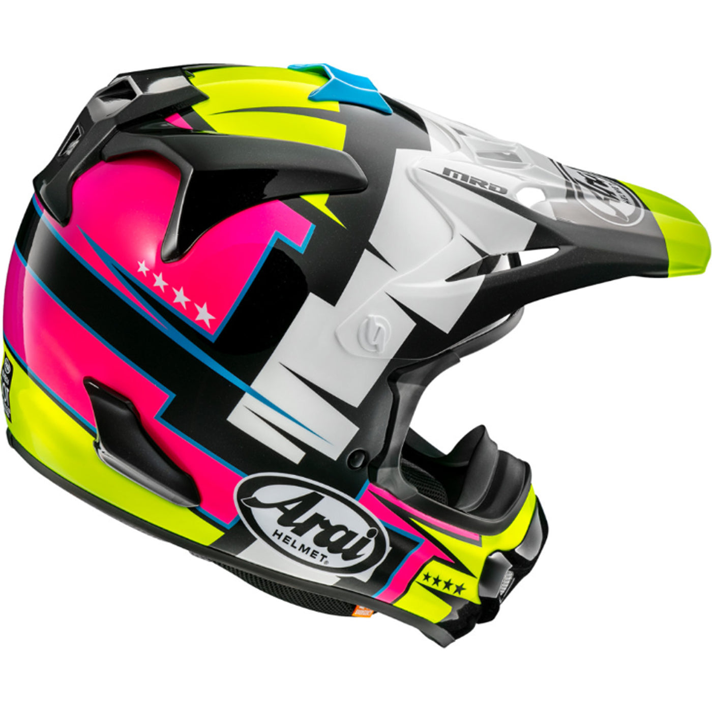 Arai VX-Pro4 Battle Helmet Yellow - Rear Side View