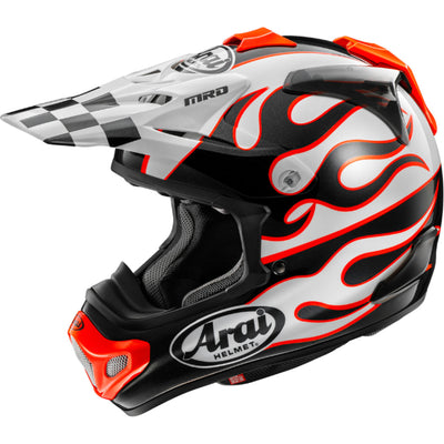 Arai VX-Pro4 Flame Helmet White - Front Side View