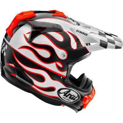 Arai VX-Pro4 Flame Helmet White - Rear Side View