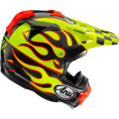 Arai VX-Pro4 Flame Helmet Yellow - Rear Side View