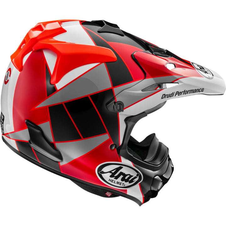 Arai VX-Pro4 Fragment Helmet Red - Rear Side View
