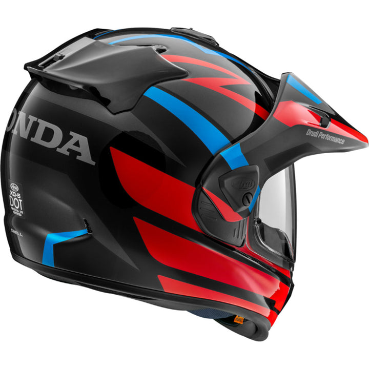 Arai XD-5 Honda Africa Twin Helmet Red - Rear Side View