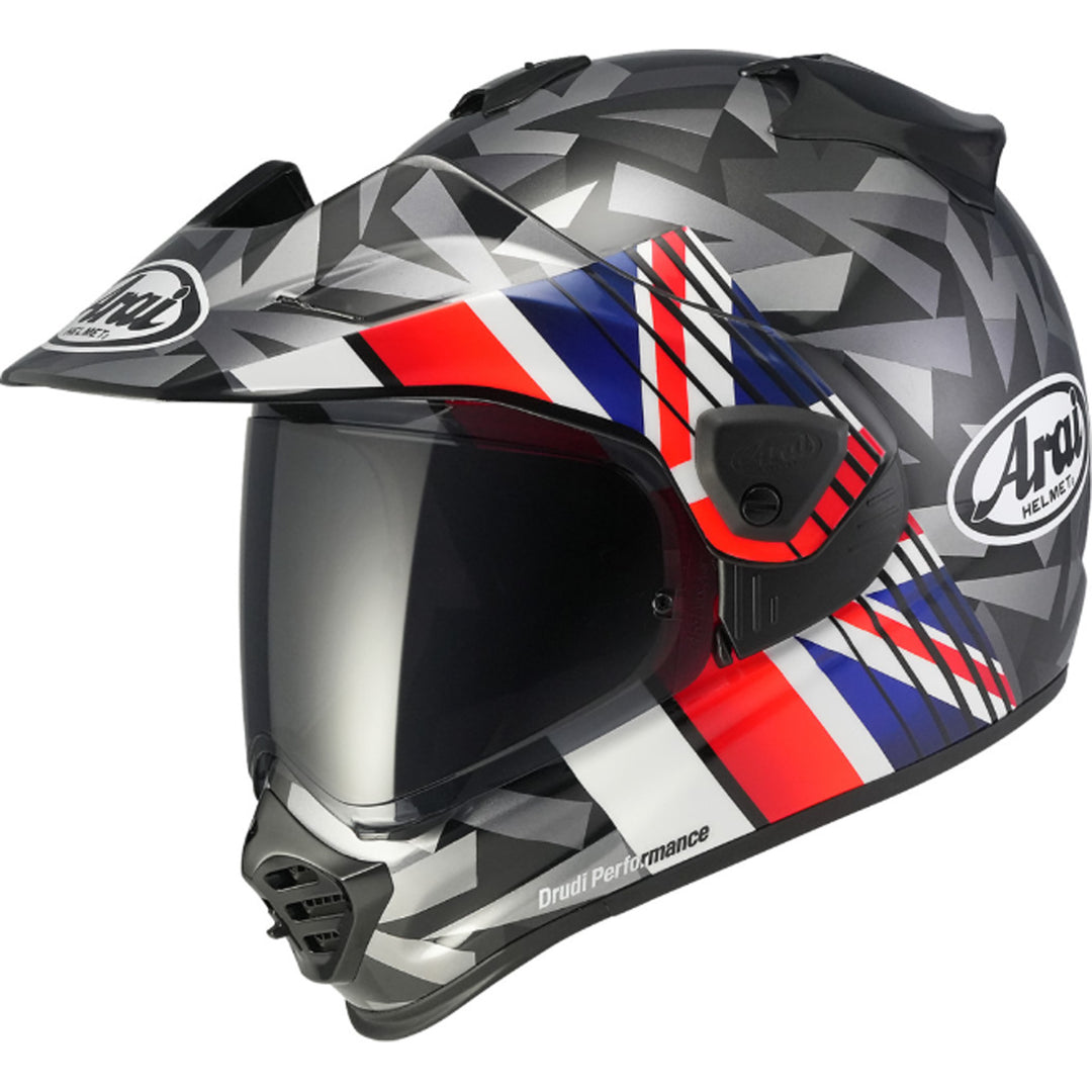 arai adventure helmets Quantum-X Pearl Black Helmet Small Allows for more fresh air without the need for the mesh vents as seen on predecessors Arai XD4 adventure motorcycle crash