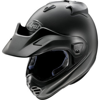 Arai XD-5 Solid Helmet Black Frost - Front Side View without Faceshield