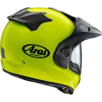 Arai XD-5 Solid Helmet Fluorescent Yellow - Rear Side View