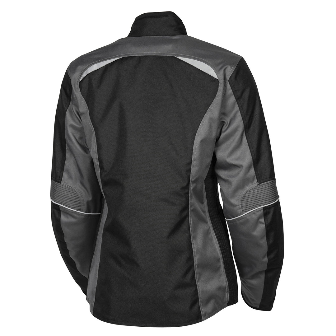 Noru Women's Arashi Waterproof Jacket Black/Gun - Rear View