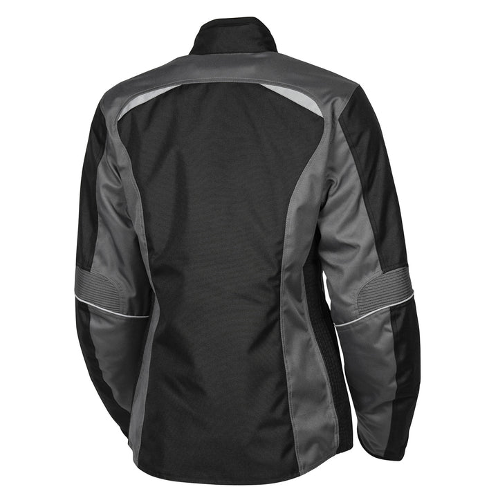 Noru Women's Arashi Waterproof Jacket Black/Gun - Rear View