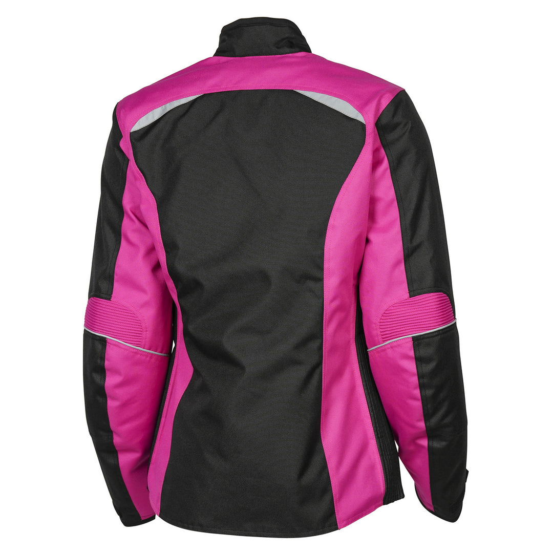 Noru Women's Arashi Waterproof Jacket Pink/Black - Rear View
