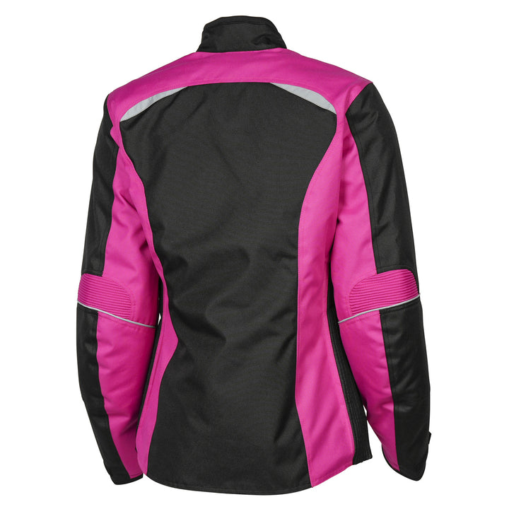 Noru Women's Arashi Waterproof Jacket Pink/Black - Rear View