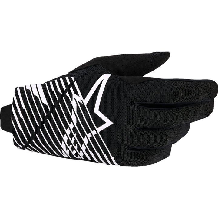Alpinestars Radar Pro MX Gloves Black/White - Back of Hand View