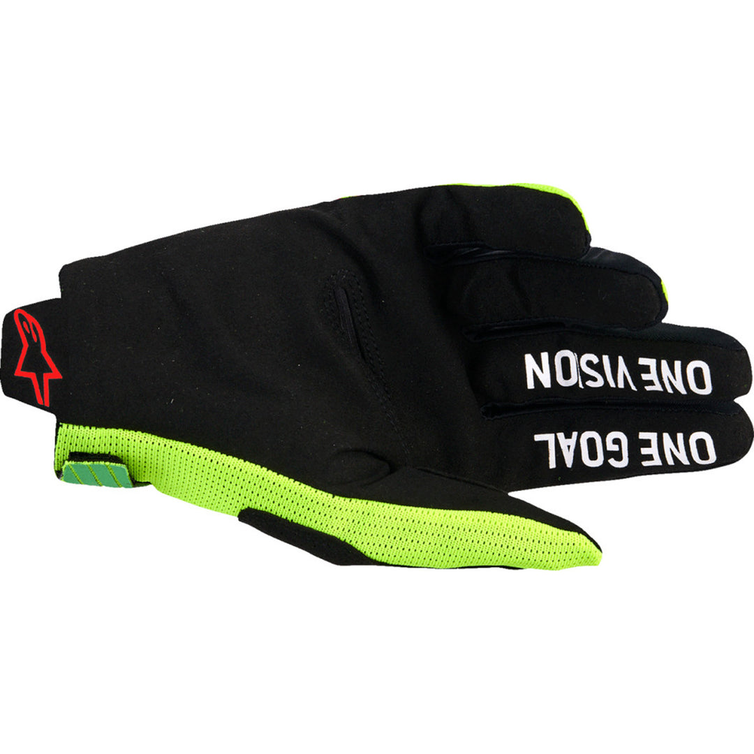 Alpinestars Radar Pro MX Gloves Green/Fluo Yellow/Fluo Pink - Palm View