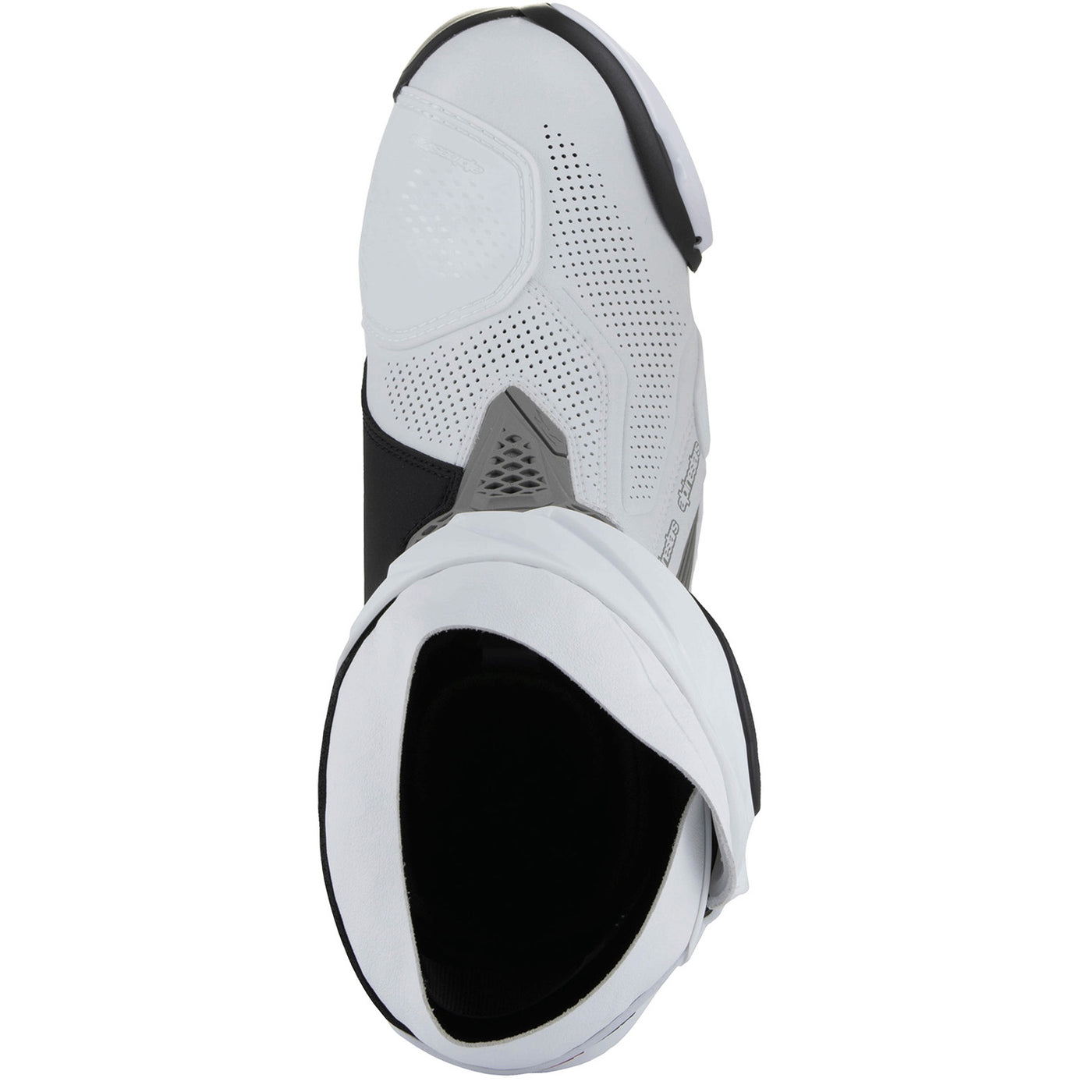 Alpinestars Supertech R v2 Vented Boot White/Mid Gray/Black - Top Down View