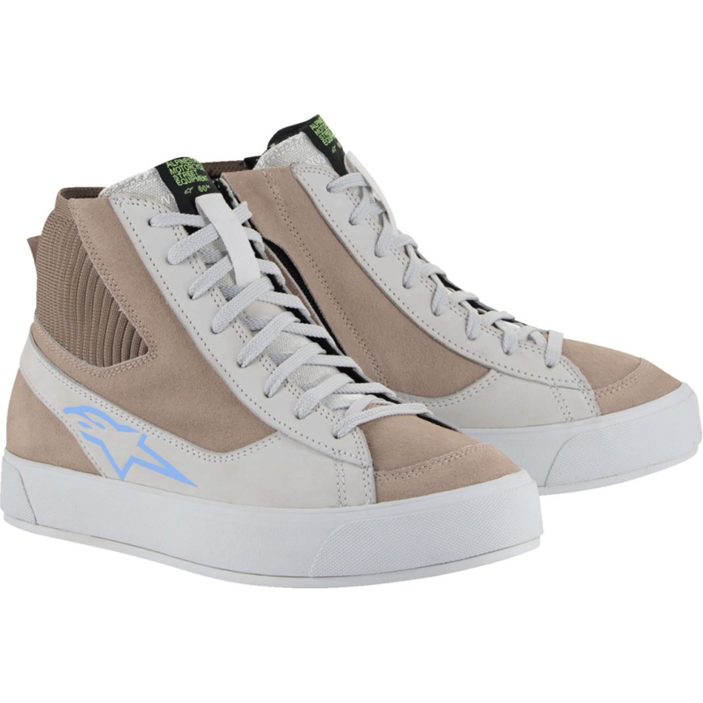 Alpinestars Stella Stated Podium Shoes White/Brown - Front Side View of Pair