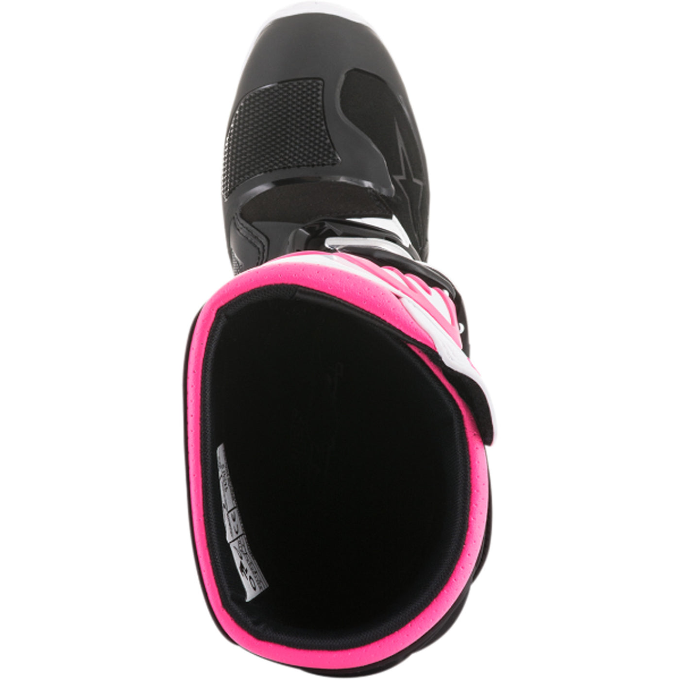 Alpinestars Stella Tech 3 MX Boots Black/White/Pink - Top Down View