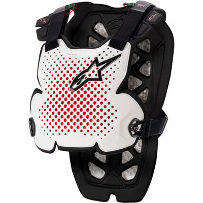 Alpinestars A-1 Pro Chest Guard White/Black/Red - Front View