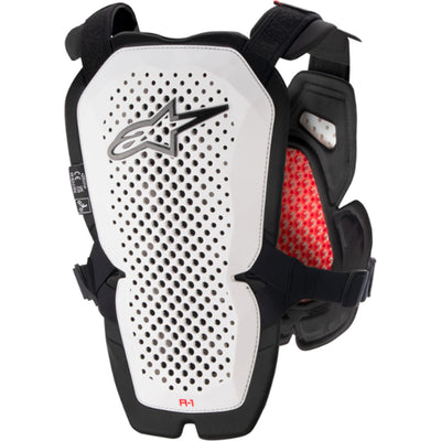 Alpinestars A-1 Pro Chest Guard White/Black/Red - Rear View