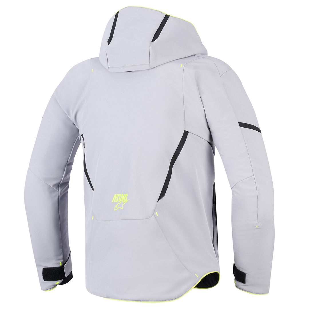 Alpinestars Aeroshell Waterproof Jacket Mid Gray/Yellow Fluo - Rear View