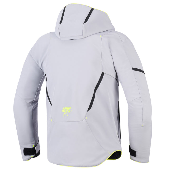 Alpinestars Aeroshell Waterproof Jacket Mid Gray/Yellow Fluo - Rear View