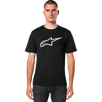 Alpinestars Ageless 2.0 CSF T-Shirt Black/White - Front View of Model Wearing Shirt