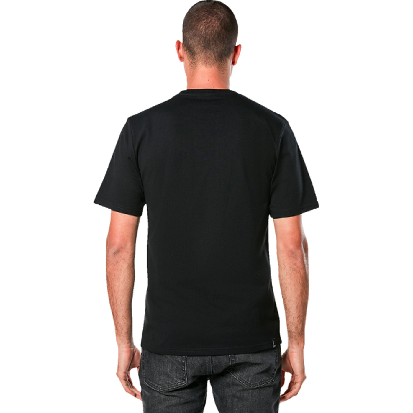 Alpinestars Always 2.0 CSF T-Shirt Black/White/Red - Rear View of Model Wearing Shirt