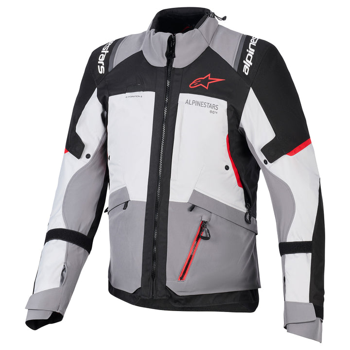 Alpinestars Andes V4 Drystar Jacket Dark Gray/Ice Gray Black/Bright Red - Front View