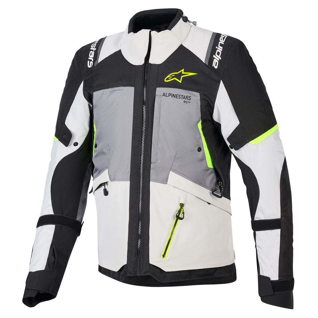 Alpinestars Andes V4 Drystar Jacket Dark Gray/Ice Gray Black/Yellow Fluo - Front View