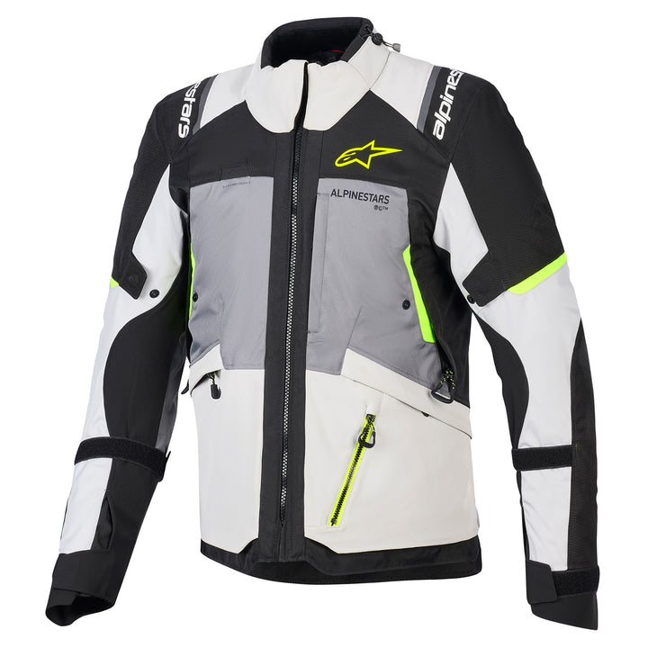Alpinestars Andes V4 Drystar Jacket Dark Gray/Ice Gray Black/Yellow Fluo - Front View