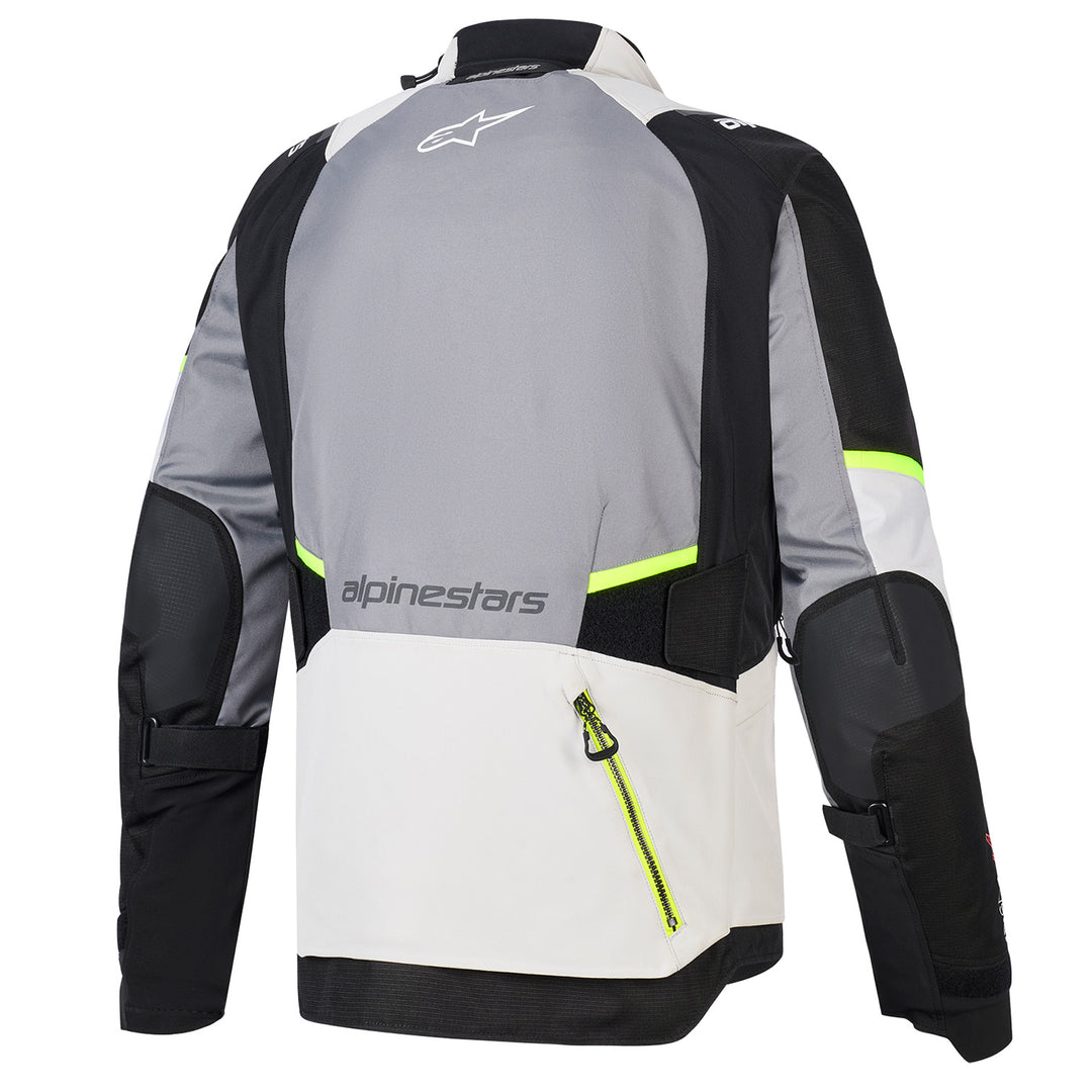 Alpinestars Andes V4 Drystar Jacket Dark Gray/Ice Gray Black/Yellow Fluo - Rear View